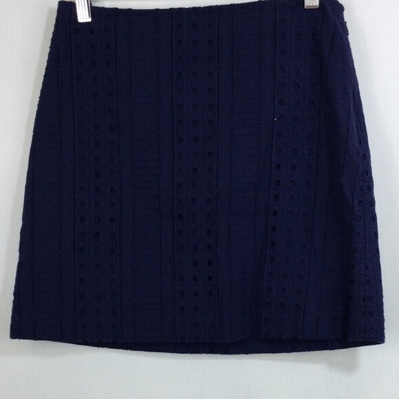 Vineyard Vines Womens Caning Eyelet Mini Skirt Navy Blue Size 0 - Picture 7 of 7